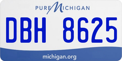MI license plate DBH8625