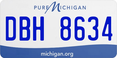 MI license plate DBH8634