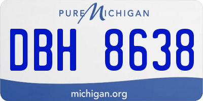 MI license plate DBH8638