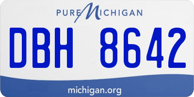 MI license plate DBH8642