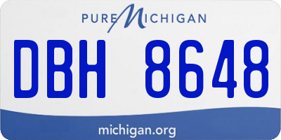 MI license plate DBH8648