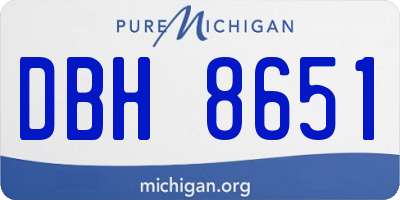 MI license plate DBH8651