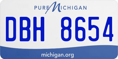 MI license plate DBH8654