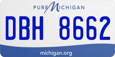 MI license plate DBH8662