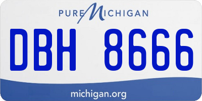 MI license plate DBH8666