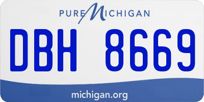 MI license plate DBH8669