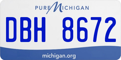 MI license plate DBH8672