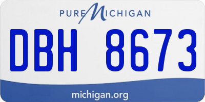 MI license plate DBH8673