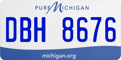 MI license plate DBH8676