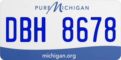 MI license plate DBH8678