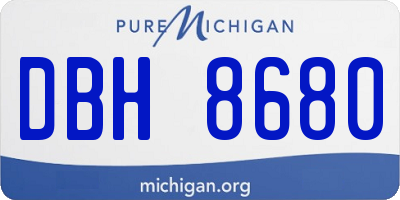 MI license plate DBH8680