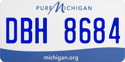 MI license plate DBH8684