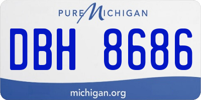 MI license plate DBH8686