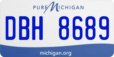 MI license plate DBH8689