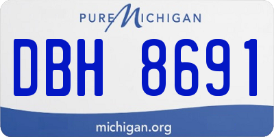 MI license plate DBH8691