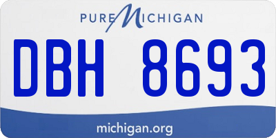 MI license plate DBH8693