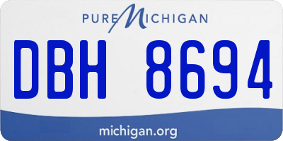 MI license plate DBH8694
