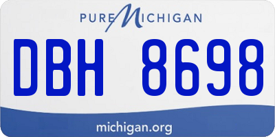 MI license plate DBH8698