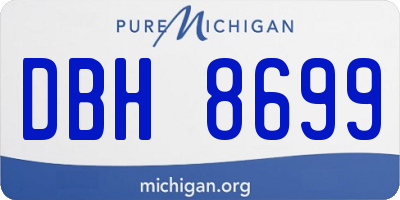 MI license plate DBH8699