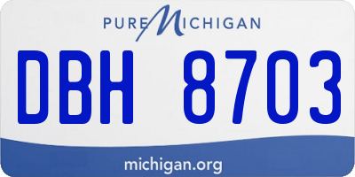 MI license plate DBH8703