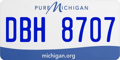 MI license plate DBH8707