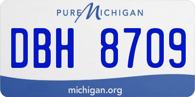 MI license plate DBH8709