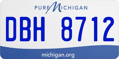 MI license plate DBH8712