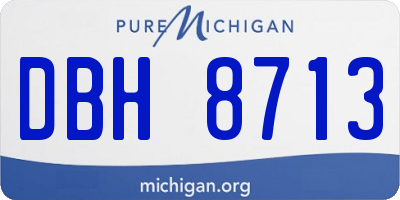 MI license plate DBH8713