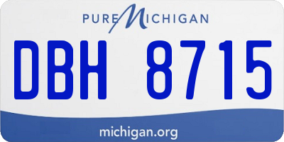 MI license plate DBH8715