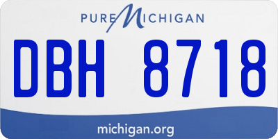 MI license plate DBH8718
