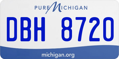 MI license plate DBH8720