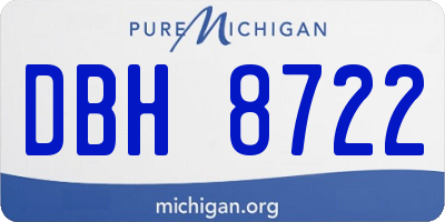MI license plate DBH8722