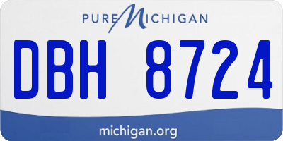 MI license plate DBH8724