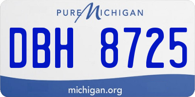 MI license plate DBH8725