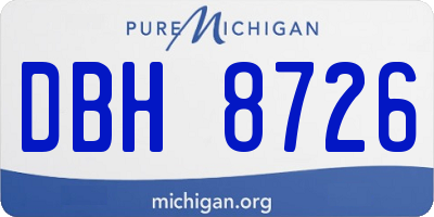 MI license plate DBH8726