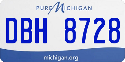 MI license plate DBH8728