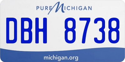 MI license plate DBH8738