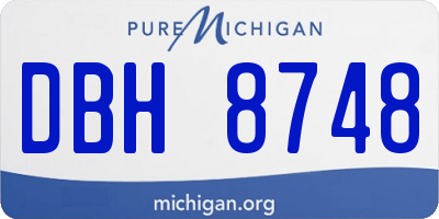 MI license plate DBH8748