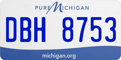 MI license plate DBH8753