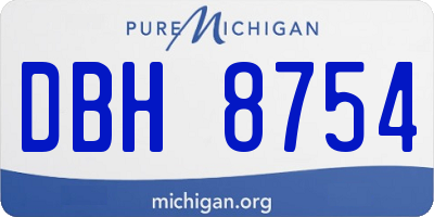 MI license plate DBH8754