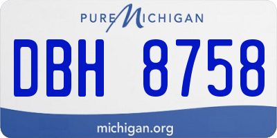 MI license plate DBH8758