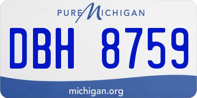 MI license plate DBH8759