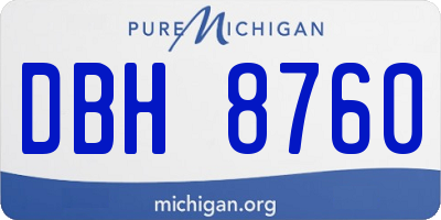 MI license plate DBH8760
