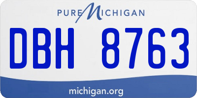 MI license plate DBH8763