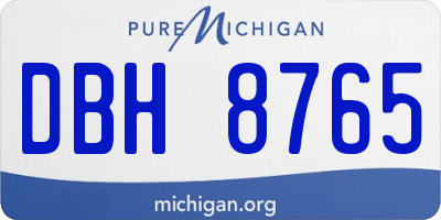 MI license plate DBH8765