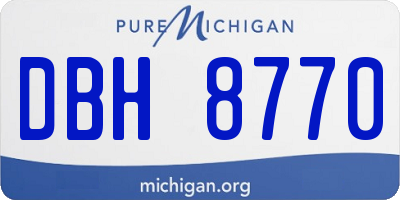 MI license plate DBH8770