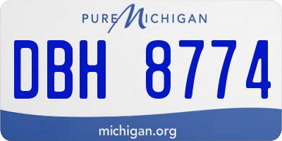 MI license plate DBH8774
