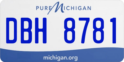 MI license plate DBH8781