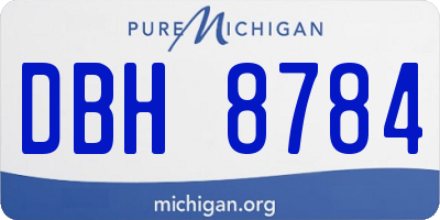 MI license plate DBH8784
