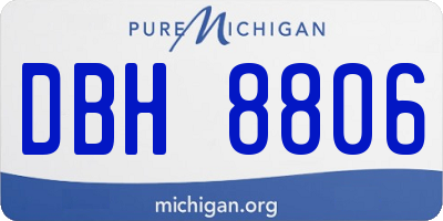 MI license plate DBH8806
